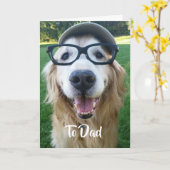 ゴールデンレトリバーのお父さんの日 カード (黄色い花)