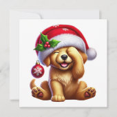 ゴールデンレトリバーのクリスマスジョイ シーズンカード (正面)