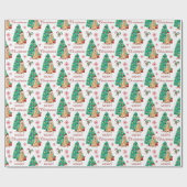 ゴールデンレトリバーのクリスマスパターン ラッピングペーパー (フラット)