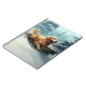 ゴールデンレトリバーのクリスマス雪の冬 ノートブック (左側)