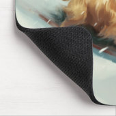 ゴールデンレトリバーのクリスマス雪の冬 マウスパッド (コーナー)