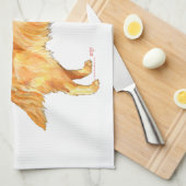 ゴールデンレトリバーのクリスマス キッチンタオル (四つ折り)