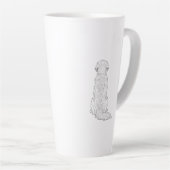 ゴールデンレトリバーのシンプルな線画 カフェラテマグ (右アングル)
