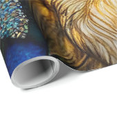 ゴールデンレトリバーのステンドグラス柄の犬 ラッピングペーパー (ロールコーナー)