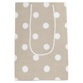 ゴールデンレトリバーのデイジーオン水玉模様 ミディアムペーパーバッグ (裏面)