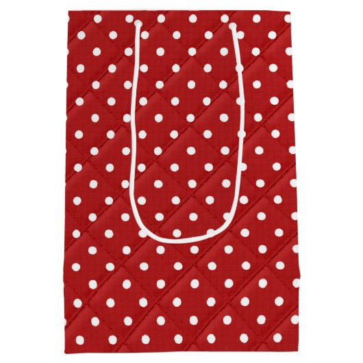 ゴールデンレトリバーのデイジーオン水玉模様 ミディアムペーパーバッグ (裏面)