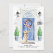 ゴールデンレトリバーのフロントドアの移動告知 招待状 (正面)