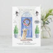 ゴールデンレトリバーのフロントドアの移動告知 招待状 (スタンド正面)