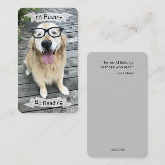 ゴールデンレトリバーのブックマーク読に戻りたい 名刺 (正面/裏面)