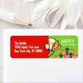 ゴールデンレトリバーのブーーククリスマス ラベル (インサイチュ)