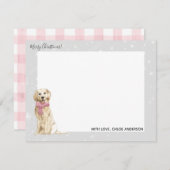 ゴールデンレトリバーのホリデーカード ノートカード (正面/裏面)