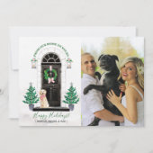 ゴールデンレトリバーのホリデー写真カード 招待状 (正面)