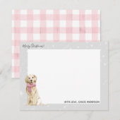 ゴールデンレトリバーのホリデー ノートカード (正面/裏面)