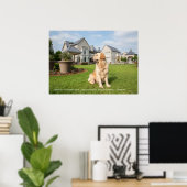 ゴールデンレトリバーのポスターと引用文 ポスター (ホームオフィス)