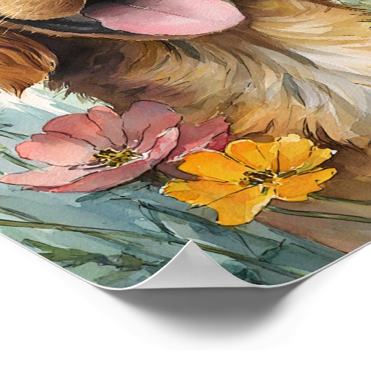 ゴールデンレトリバーのポスター – かわいいゴールデンレトリバーWa ポスター (角)