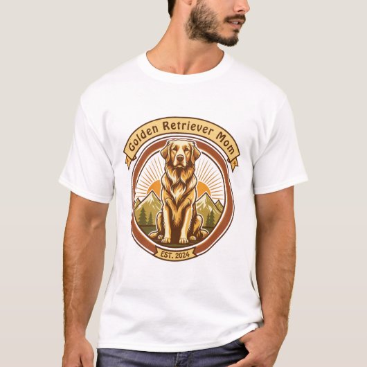 ゴールデンレトリバーのママ Tシャツ (正面)