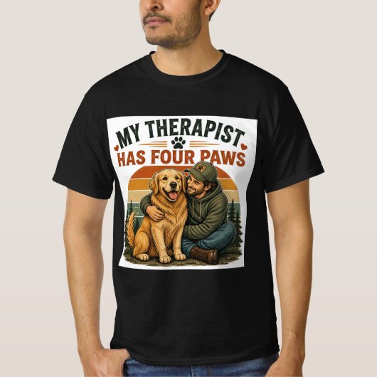 ゴールデンレトリバーのメンズ Tシャツ (正面)