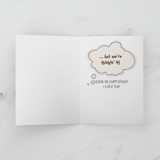 ゴールデンレトリバーのユーモアの誕生日 カード (内部)