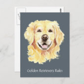 ゴールデンレトリバーのルールウォーター色の犬ペット動物 ポストカード (正面/裏面)