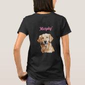 ゴールデンレトリバーのワードアートエレガント名モダン Tシャツ (裏面)