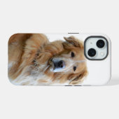 ゴールデンレトリバーの写真 iPhone 15ケース (裏面横)