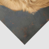 ゴールデンレトリバーの子犬がバスケットのデコパージュで 薄葉紙 (詳細)