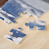 ゴールデンレトリバーの子犬が雪の中に ジグソーパズル (側面)