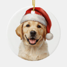 ゴールデンレトリバーの子犬のクリスマスツリーオーナメント セラミックオーナメント