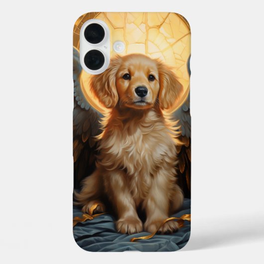 ゴールデンレトリバーの子犬の天使 Case-Mate iPhoneケース (裏面)