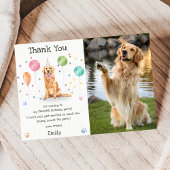 ゴールデンレトリバーの子犬の犬の誕生日感謝カード 招待状