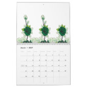 ゴールデンレトリバーの子犬は草の生えた野に座っている カレンダー (3月 2027)