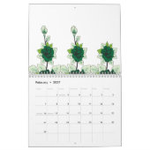 ゴールデンレトリバーの子犬は草の生えた野に座っている カレンダー (2月 2027)