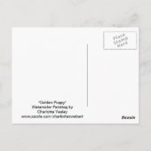 ゴールデンレトリバーの子犬アートポストカード ポストカード (裏面)