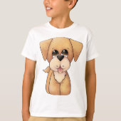 ゴールデンレトリバーの子犬 かわいい犬 Tシャツ (正面)