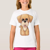 ゴールデンレトリバーの子犬 かわいい犬 Tシャツ (正面)