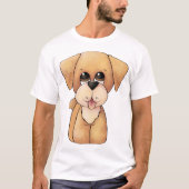 ゴールデンレトリバーの子犬 かわいい犬 Tシャツ (正面)