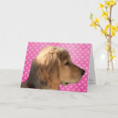 ゴールデンレトリバーの子犬 バレンタインデーのカード カード (黄色い花)