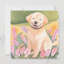 ゴールデンレトリバーの子犬 | 水彩画のカード