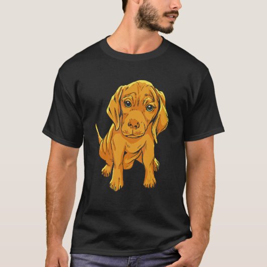 ゴールデンレトリバーの子犬 Tシャツ (正面)