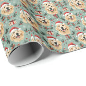 ゴールデンレトリバーの季節のクリスマス ラッピングペーパー (ロールコーナー)