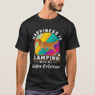 ゴールデンレトリバーの幸せはキャンピング Tシャツ