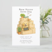 ゴールデンレトリバーの新居 同じ犬 引っ越しカード 招待状 (スタンド正面)