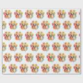 ゴールデンレトリバーの水彩ポープリント ラッピングペーパー (フラット)