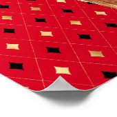 ゴールデンレトリバーの水色パーソナライズされた ポスター (角)