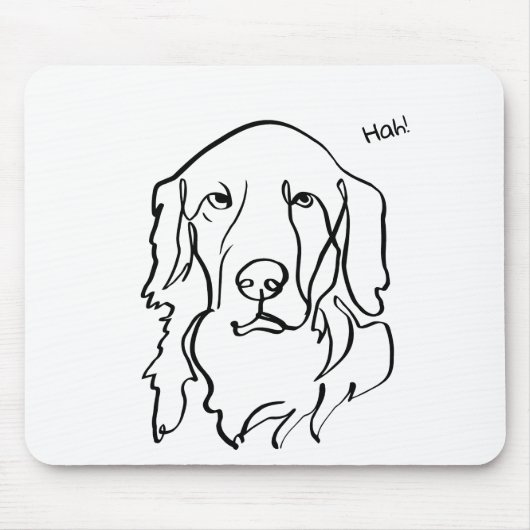 ゴールデンレトリバーの深刻な側面：パーソナライズ マウスパッド (正面)