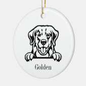 ゴールデンレトリバーの犬のカスタマイズペットオーナメント, 銅 セラミックオーナメント (左)