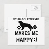 ゴールデンレトリバーの犬のデザイン ポストカード (正面/裏面)