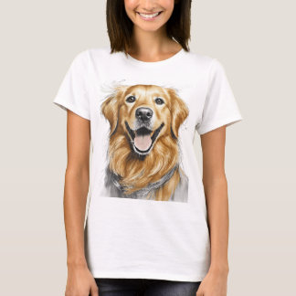 ゴールデンレトリバーの犬の幸せ Tシャツ
