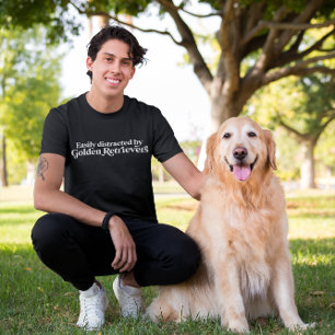ゴールデンレトリバーの犬の恋人に簡単に気を散らす Tシャツ