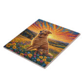 ゴールデンレトリバーの犬 タイル (側面)